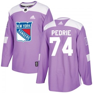 Authentic Adidas Youth Vince Pedrie Purple Fights Cancer Practice Jersey - NHL New York Rangers