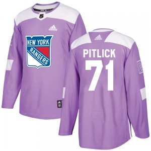 Authentic Adidas Youth Tyler Pitlick Purple Fights Cancer Practice Jersey - NHL New York Rangers