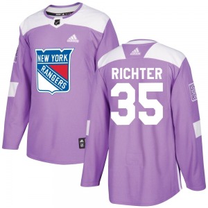 Authentic Adidas Youth Mike Richter Purple Fights Cancer Practice Jersey - NHL New York Rangers