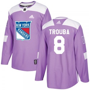 Authentic Adidas Youth Jacob Trouba Purple Fights Cancer Practice Jersey - NHL New York Rangers