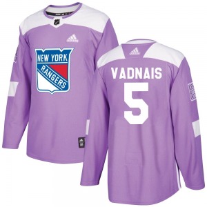 Authentic Adidas Youth Carol Vadnais Purple Fights Cancer Practice Jersey - NHL New York Rangers