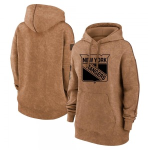 Women's Brown 2023 Salute to Service Pullover Hoodie - NHL New York Rangers