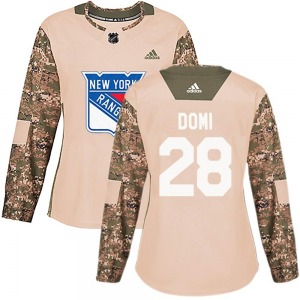 Authentic Adidas Women's Tie Domi Camo Veterans Day Practice Jersey - NHL New York Rangers