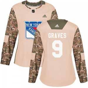 Authentic Adidas Women's Adam Graves Camo Veterans Day Practice Jersey - NHL New York Rangers