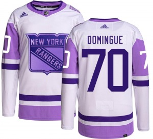 Authentic Adidas Youth Louis Domingue Hockey Fights Cancer Jersey - NHL New York Rangers