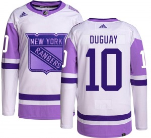 Authentic Adidas Youth Ron Duguay Hockey Fights Cancer Jersey - NHL New York Rangers