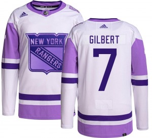 Authentic Adidas Youth Rod Gilbert Hockey Fights Cancer Jersey - NHL New York Rangers
