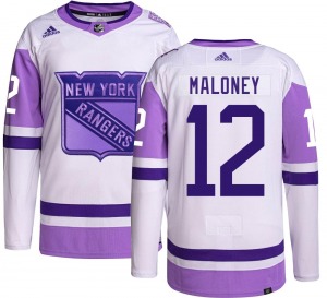 Authentic Adidas Youth Don Maloney Hockey Fights Cancer Jersey - NHL New York Rangers