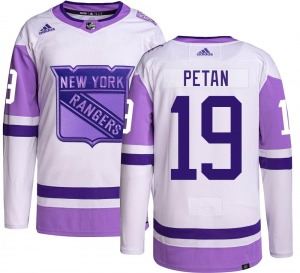 Authentic Adidas Youth Nic Petan Hockey Fights Cancer Jersey - NHL New York Rangers