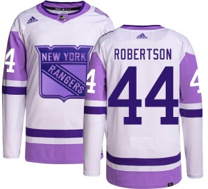 Authentic Adidas Youth Matthew Robertson Hockey Fights Cancer Jersey - NHL New York Rangers