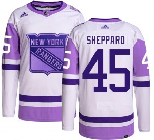 Authentic Adidas Youth James Sheppard Hockey Fights Cancer Jersey - NHL New York Rangers