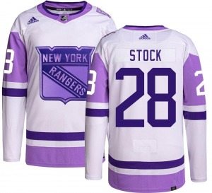 Authentic Adidas Youth P.j. Stock Hockey Fights Cancer Jersey - NHL New York Rangers