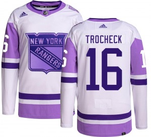 Authentic Adidas Youth Vincent Trocheck Hockey Fights Cancer Jersey - NHL New York Rangers
