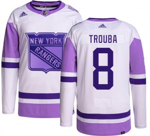 Authentic Adidas Youth Jacob Trouba Hockey Fights Cancer Jersey - NHL New York Rangers