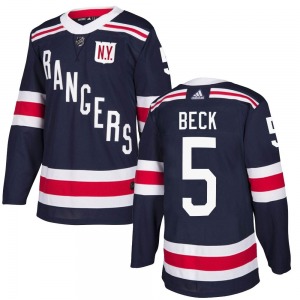 Authentic Adidas Youth Barry Beck Navy Blue 2018 Winter Classic Home Jersey - NHL New York Rangers