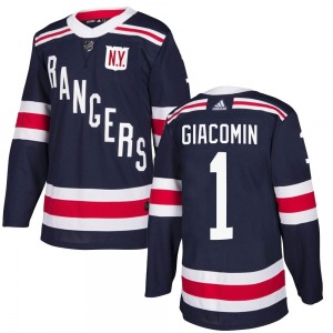 Authentic Adidas Youth Eddie Giacomin Navy Blue 2018 Winter Classic Home Jersey - NHL New York Rangers