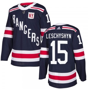 Authentic Adidas Youth Jake Leschyshyn Navy Blue 2018 Winter Classic Home Jersey - NHL New York Rangers