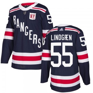 Authentic Adidas Youth Ryan Lindgren Navy Blue 2018 Winter Classic Home Jersey - NHL New York Rangers
