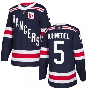 Authentic Adidas Youth Chad Ruhwedel Navy Blue 2018 Winter Classic Home Jersey - NHL New York Rangers
