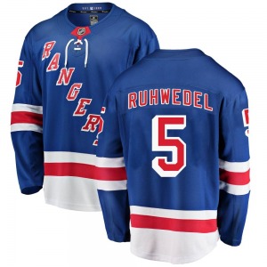 Breakaway Fanatics Branded Youth Chad Ruhwedel Blue Home Jersey - NHL New York Rangers
