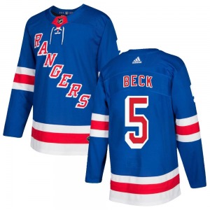 Authentic Adidas Adult Barry Beck Royal Blue Home Jersey - NHL New York Rangers