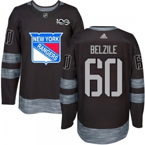 Authentic Youth Alex Belzile Black 1917-2017 100th Anniversary Jersey - NHL New York Rangers