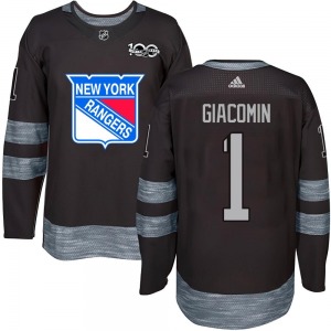 Authentic Youth Eddie Giacomin Black 1917-2017 100th Anniversary Jersey - NHL New York Rangers