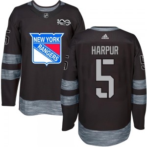 Authentic Youth Ben Harpur Black 1917-2017 100th Anniversary Jersey - NHL New York Rangers