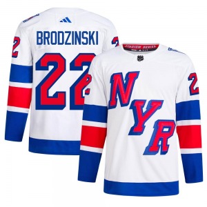 Authentic Adidas Adult Jonny Brodzinski White 2024 Stadium Series Primegreen Jersey - NHL New York Rangers