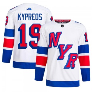 Authentic Adidas Adult Nick Kypreos White 2024 Stadium Series Primegreen Jersey - NHL New York Rangers
