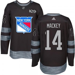 Authentic Adult Connor Mackey Black 1917-2017 100th Anniversary Jersey - NHL New York Rangers