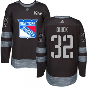 Authentic Adult Jonathan Quick Black 1917-2017 100th Anniversary Jersey - NHL New York Rangers