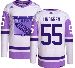 Authentic Adidas Adult Ryan Lindgren Hockey Fights Cancer Jersey - NHL New York Rangers