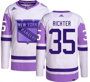 Authentic Adidas Adult Mike Richter Hockey Fights Cancer Jersey - NHL New York Rangers