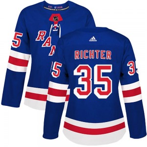 Authentic Adidas Women's Mike Richter Royal Blue Home Jersey - NHL New York Rangers