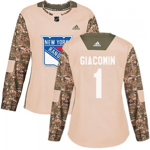 Authentic Adidas Women's Eddie Giacomin Camo Veterans Day Practice Jersey - NHL New York Rangers